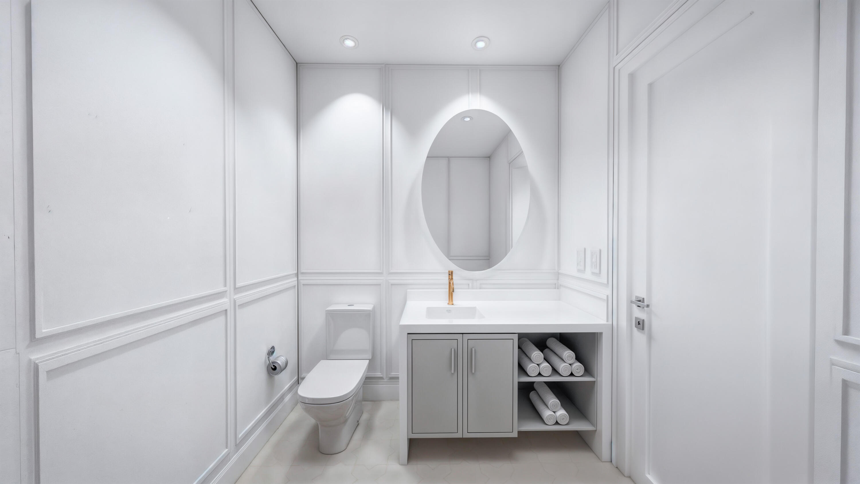 4594 133rd Road South, Unit MILAN Delray Beach, FL 33445 - Photo 8 of 14 a bathroom with a toilet a sink and a mirror