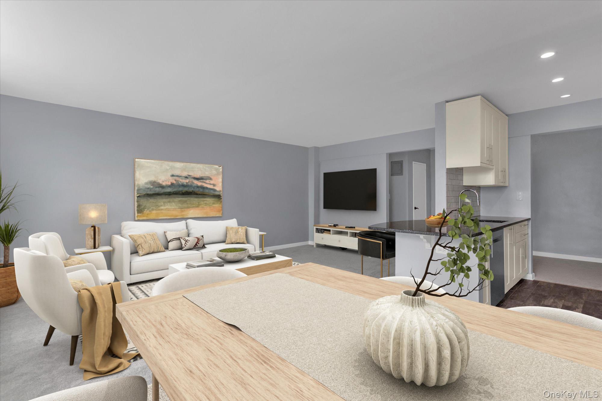 504 Merrick Road, Unit 4J Lynbrook, NY 11563 - Photo 15 of 28 a bedroom with a bed and a flat screen tv