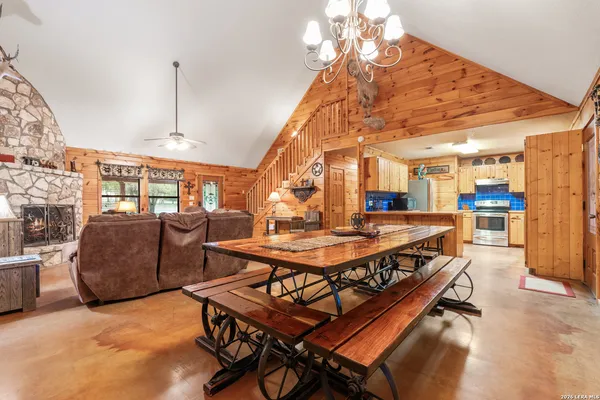 a view of a glass door