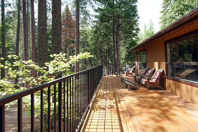 a view of balcony with chairs