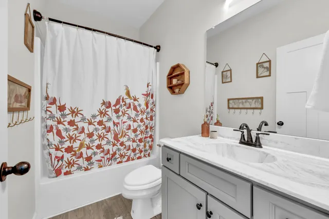 a view of a wooden deck