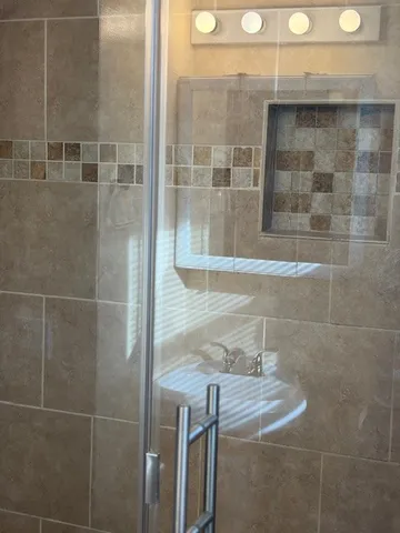 a bathroom with a shower