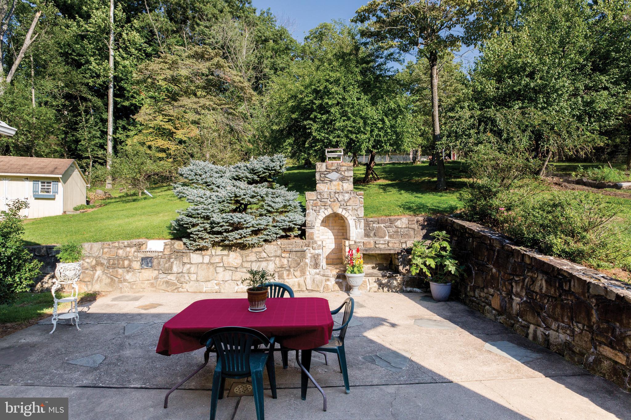 670 Riegelsville Milford Road Milford, NJ 08848 - Photo 22 of 26 Patio with beautiful stone wall surround