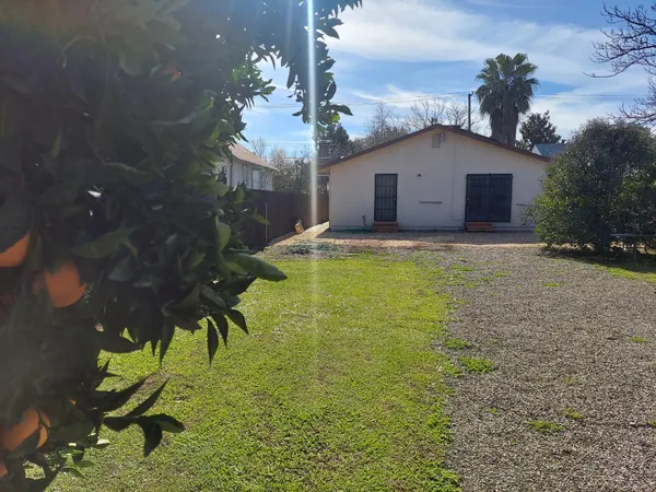 a view of a backyard