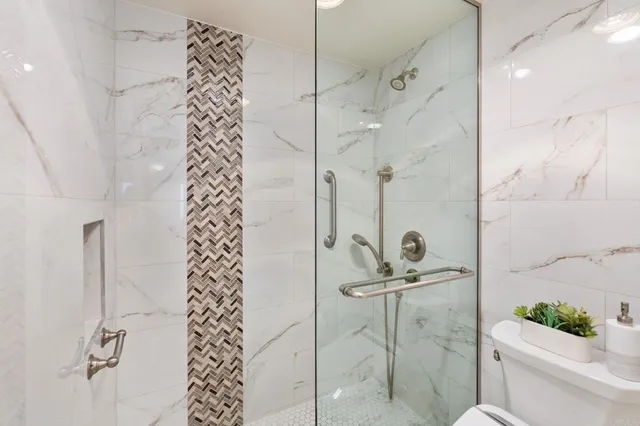 a bathroom with a shower