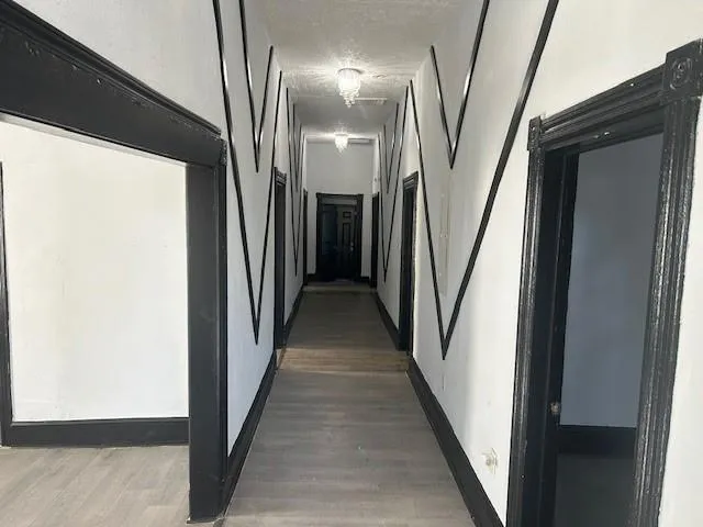 a view of hallway with stairs