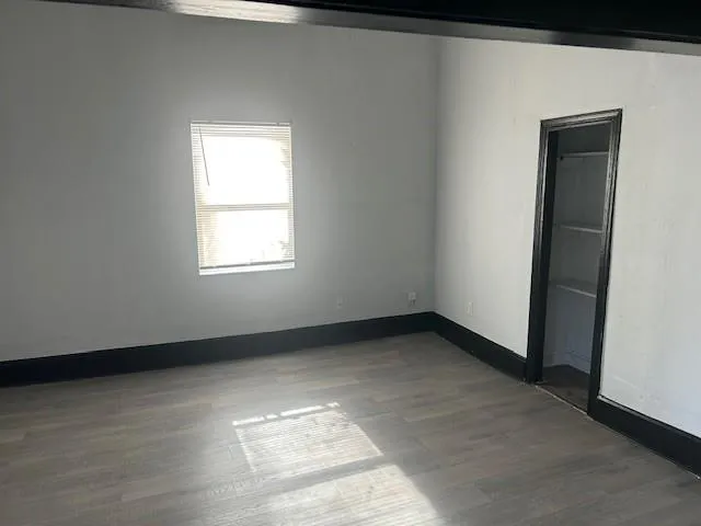 an empty room with a window