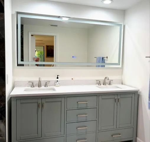 a bedroom with a workspace