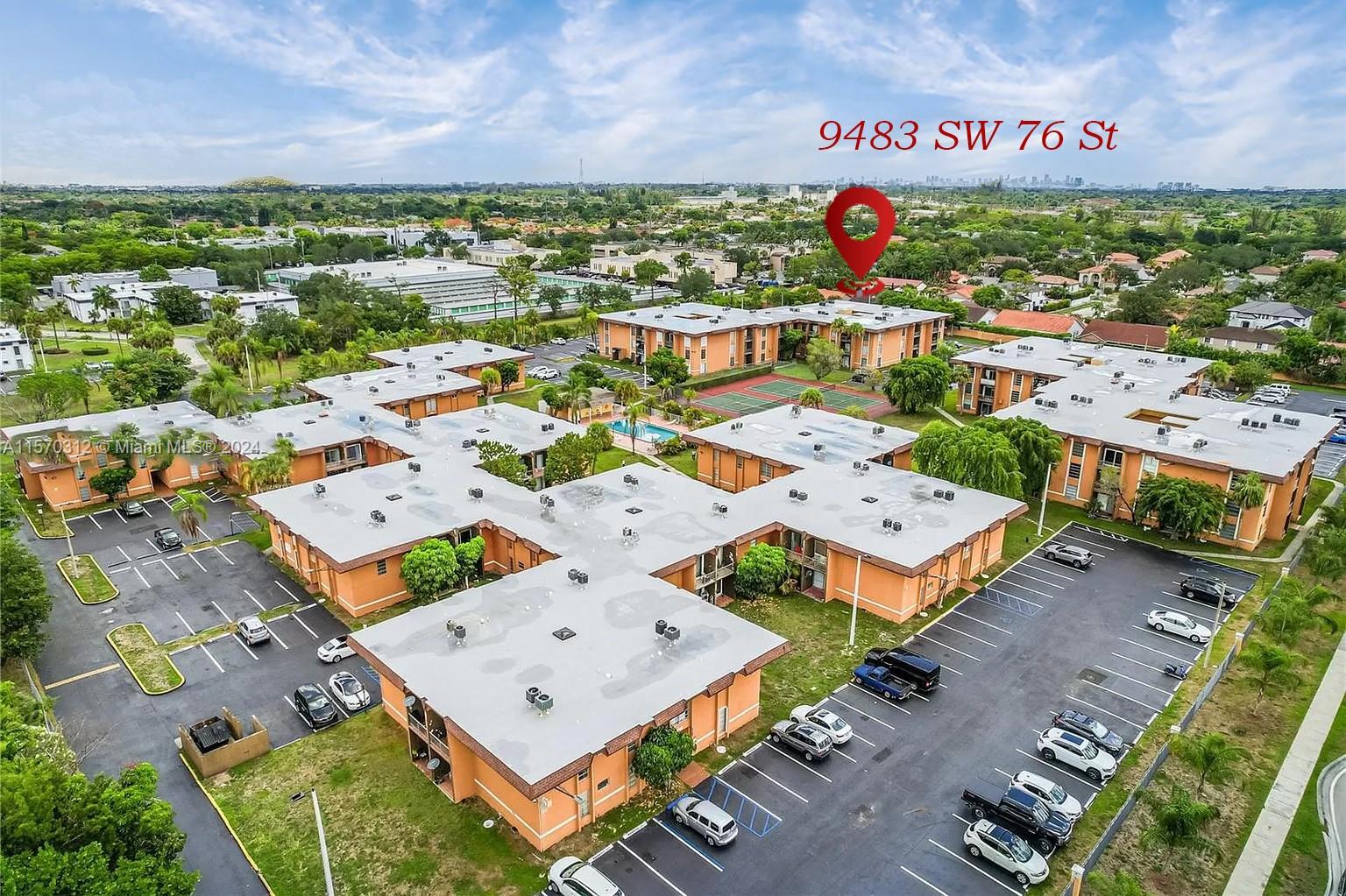 9483 Southwest 76th Street, Unit N3 Miami, FL 33173 - Photo 26 of 27 an aerial view of a houses with city view