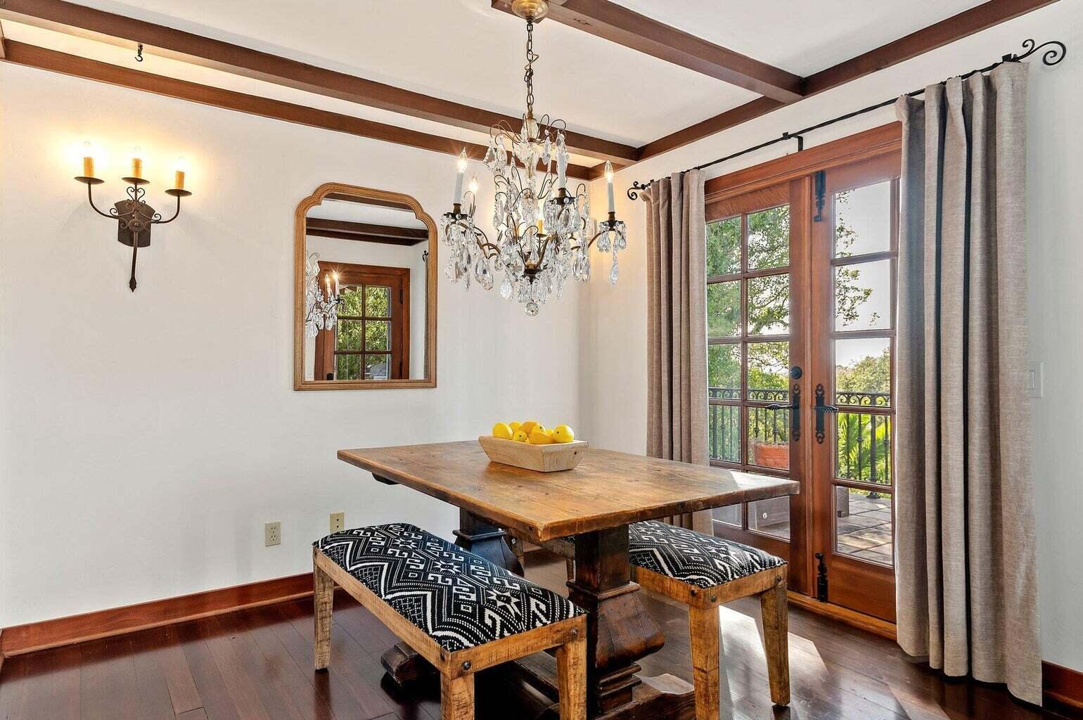695 Via Hierba Santa Barbara, CA 93110 - Photo 39 of 70 a view of a dining room with furniture window and wooden floor