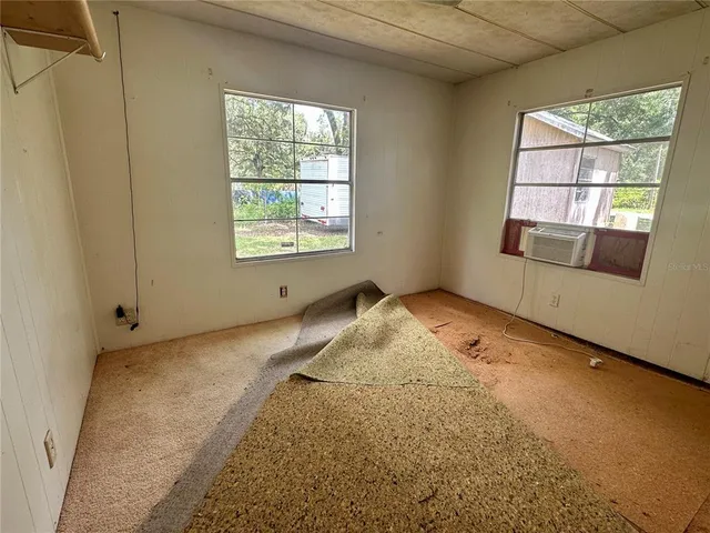 an empty room with a window