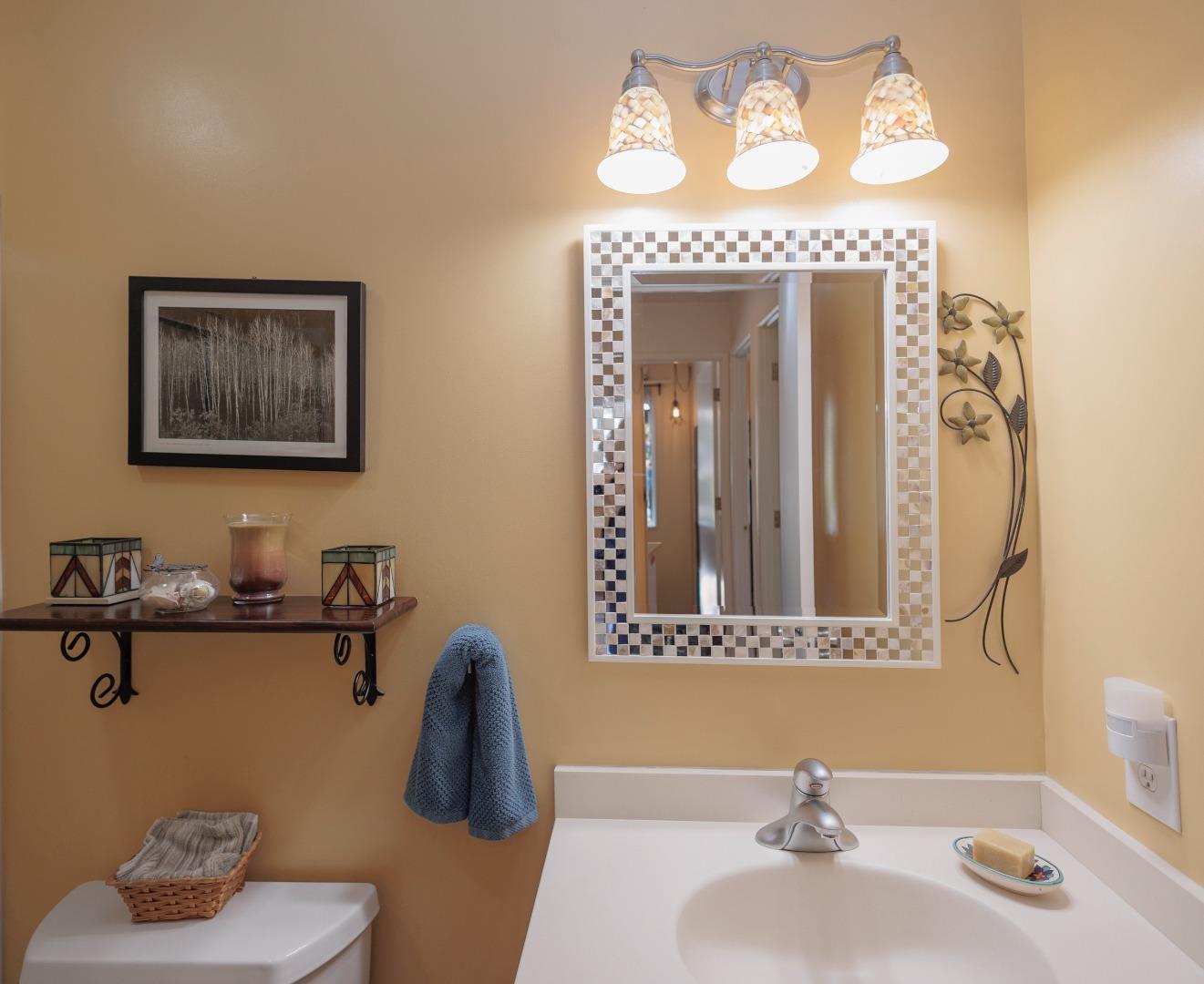 803 Big Bend Drive Pacifica, CA 94044 - Photo 16 of 47 a bathroom with a sink and a mirror