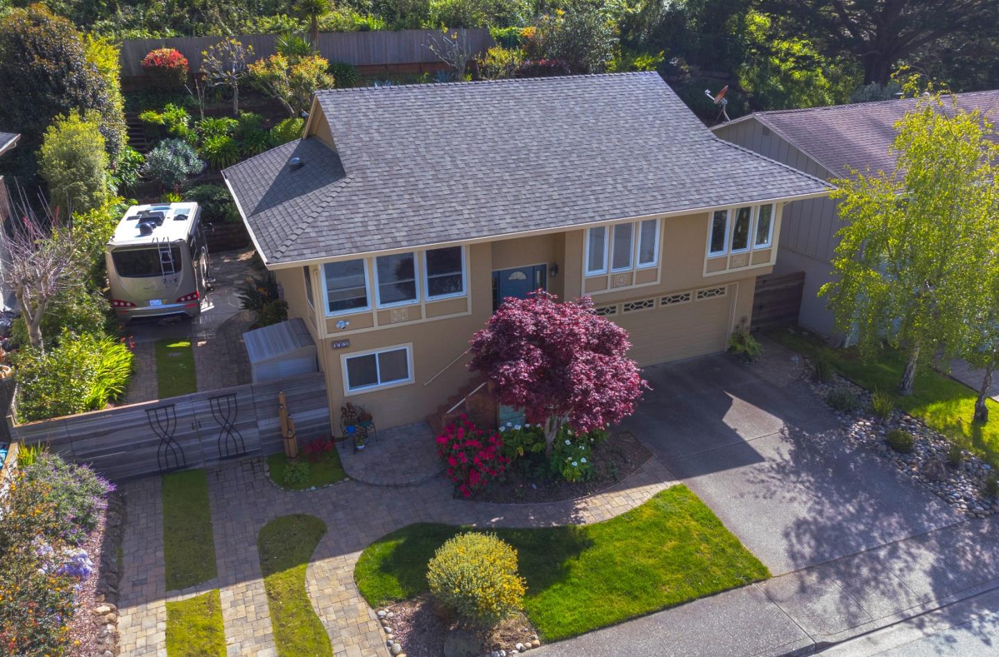 803 Big Bend Drive Pacifica, CA 94044 - Photo 3 of 47 a front view of a house with a yard and outdoor seating