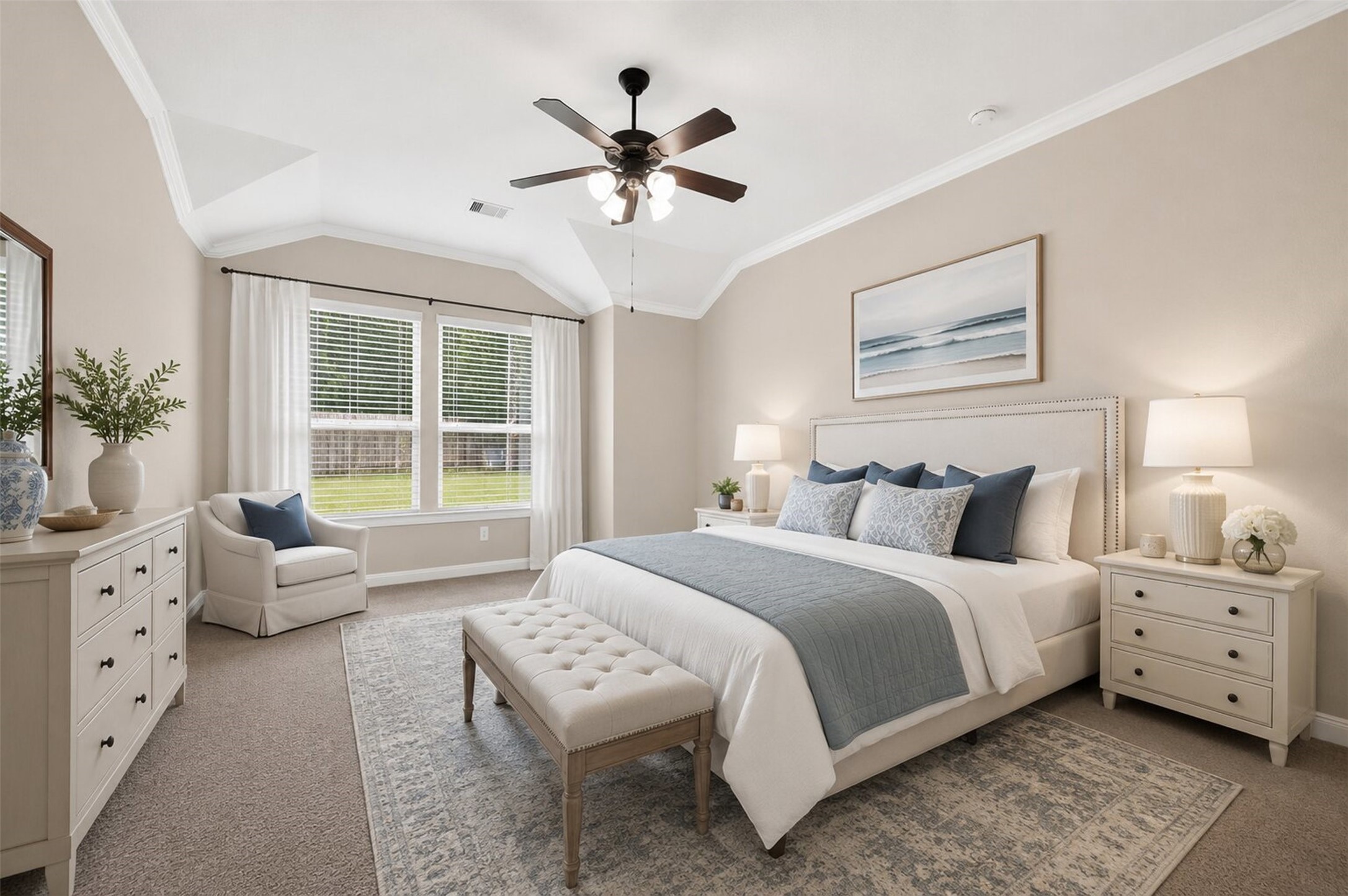 6234 Avon Landing Lane Spring, TX 77379 - Photo 21 of 49 The soothing neutral walls, soft natural light from the double windows create an immediate sense of calm. The primary suite offers ample space for large furniture as well as a cozy sitting area. Virtually staged.