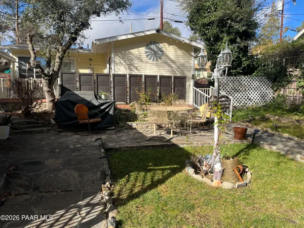 a view of outdoor space with seating space