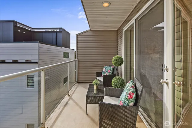 a view of outdoor seating space