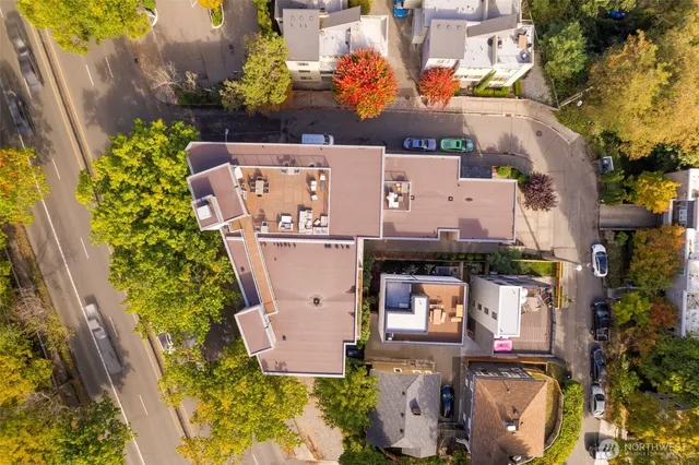 an aerial view of a city
