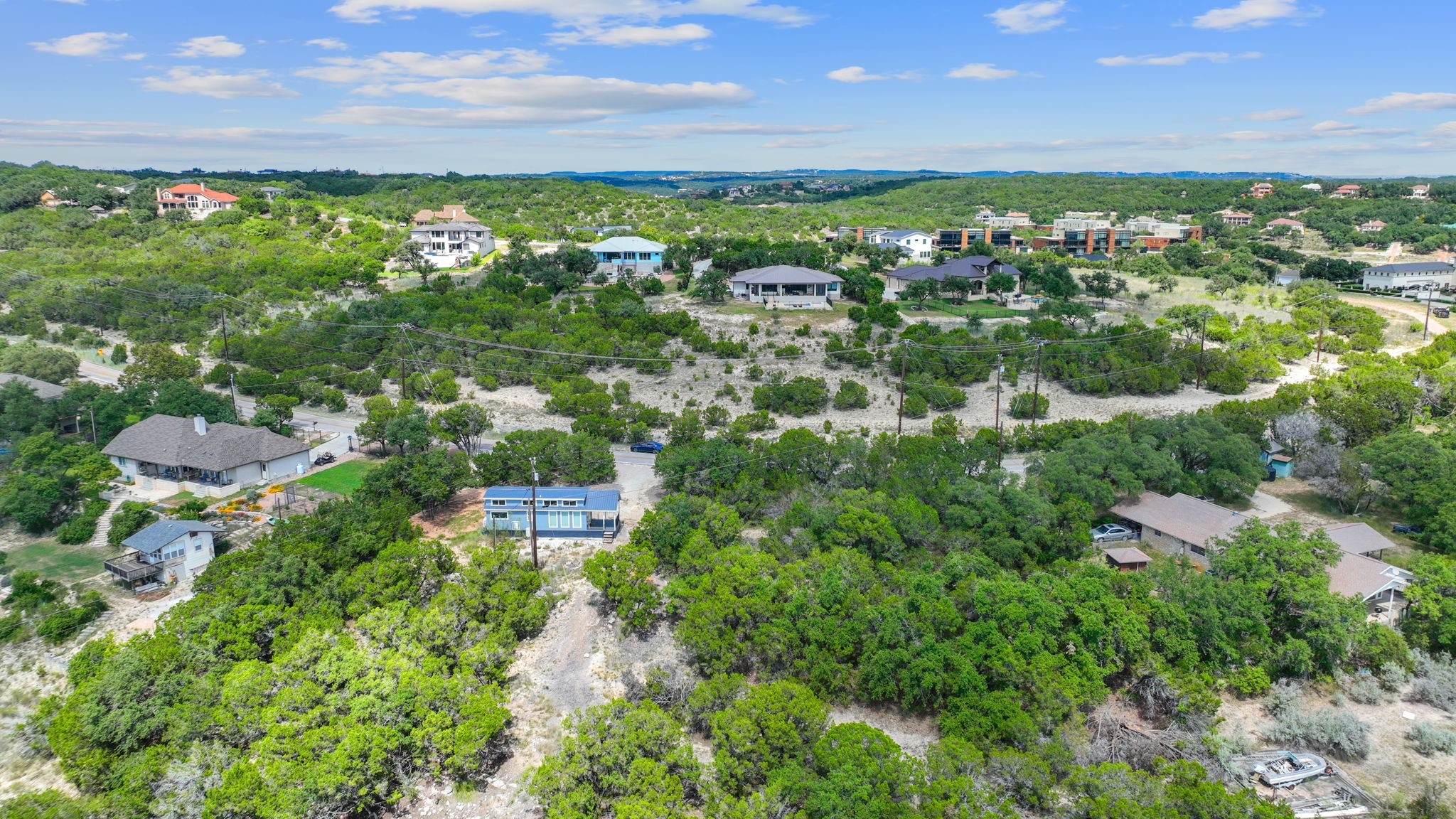 635 Ivean Pearson Road Lago Vista, TX 78645 - Photo 22 of 24 an aerial view of a houses with a yard