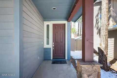 a view of an front door