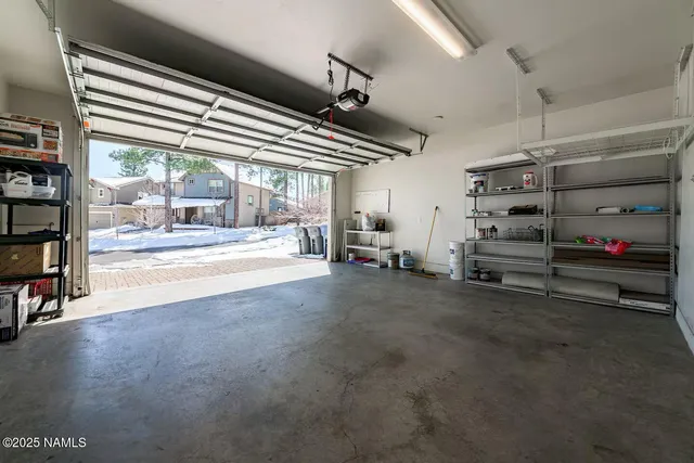a view of a garage