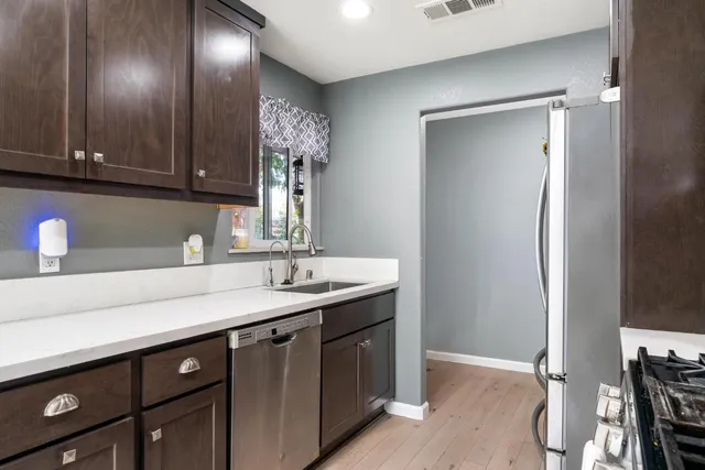 a sink with a mirror