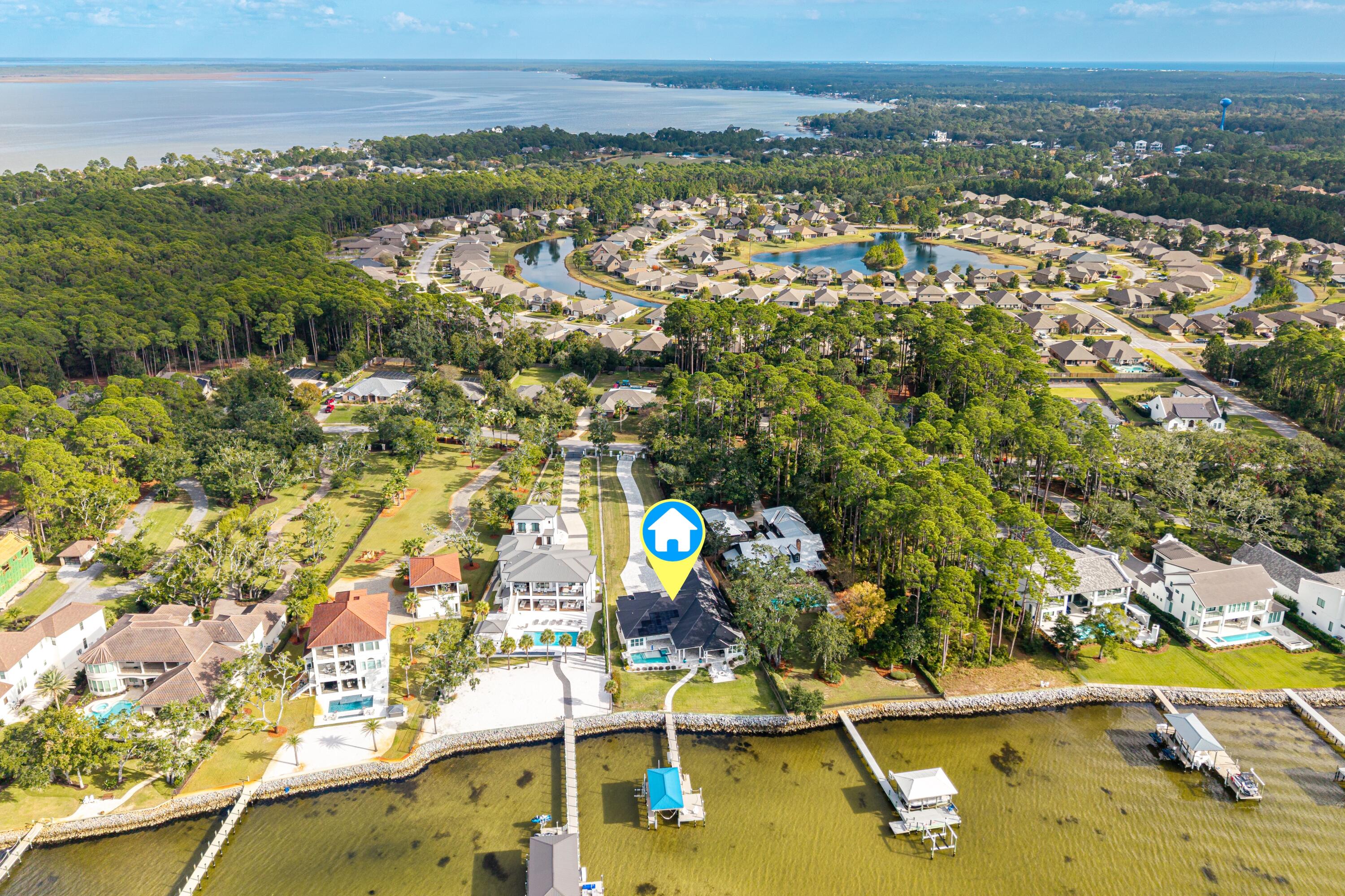 399 Driftwood Point Road Santa Rosa Beach, FL 32459 - Photo 92 of 94 an aerial view of residential houses with outdoor space