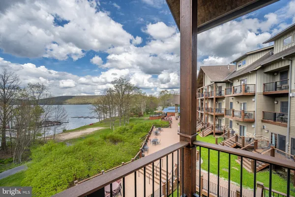 a view of a city from a balcony