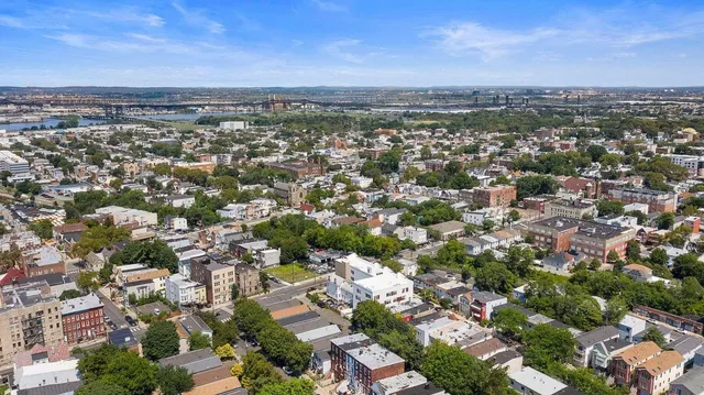 an aerial view of a city