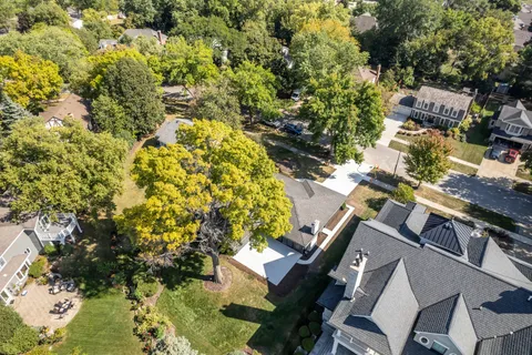 an aerial view of residential house with outdoor space