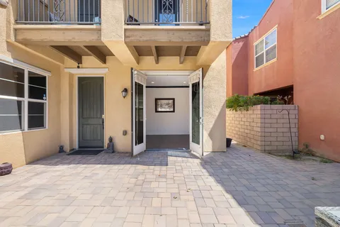 a view of an entrance of the building