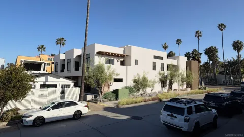 a car parked in front of a house