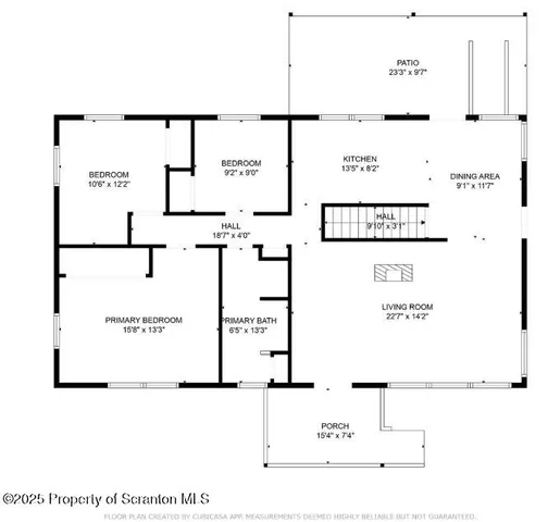 a view of a house with a small yard