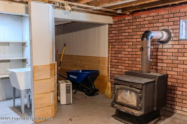 a view of outdoor space with trees all around