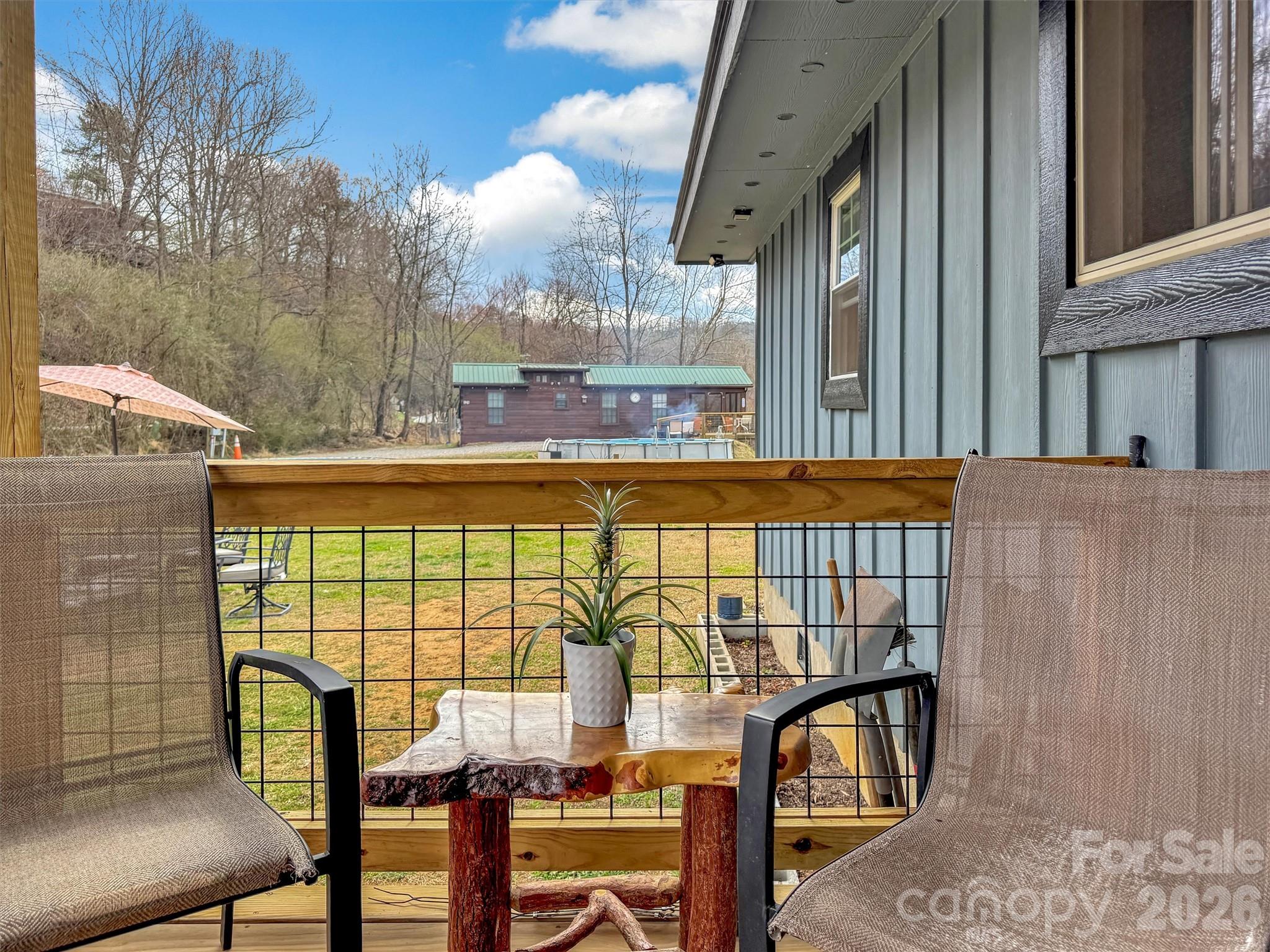 522 North River Road Sylva, NC 28779 - Photo 16 of 39 a view of a chairs and table in the balcony