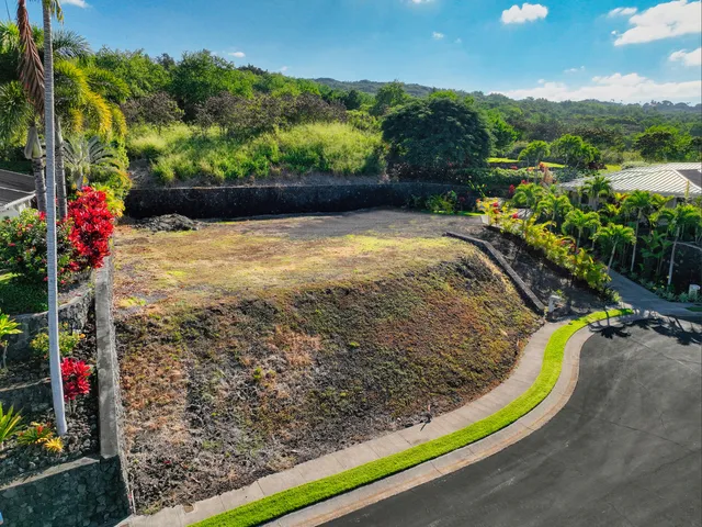 an aerial view of residential house with outdoor space and swimming pool
