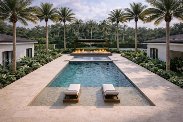 a view of swimming pool with chairs
