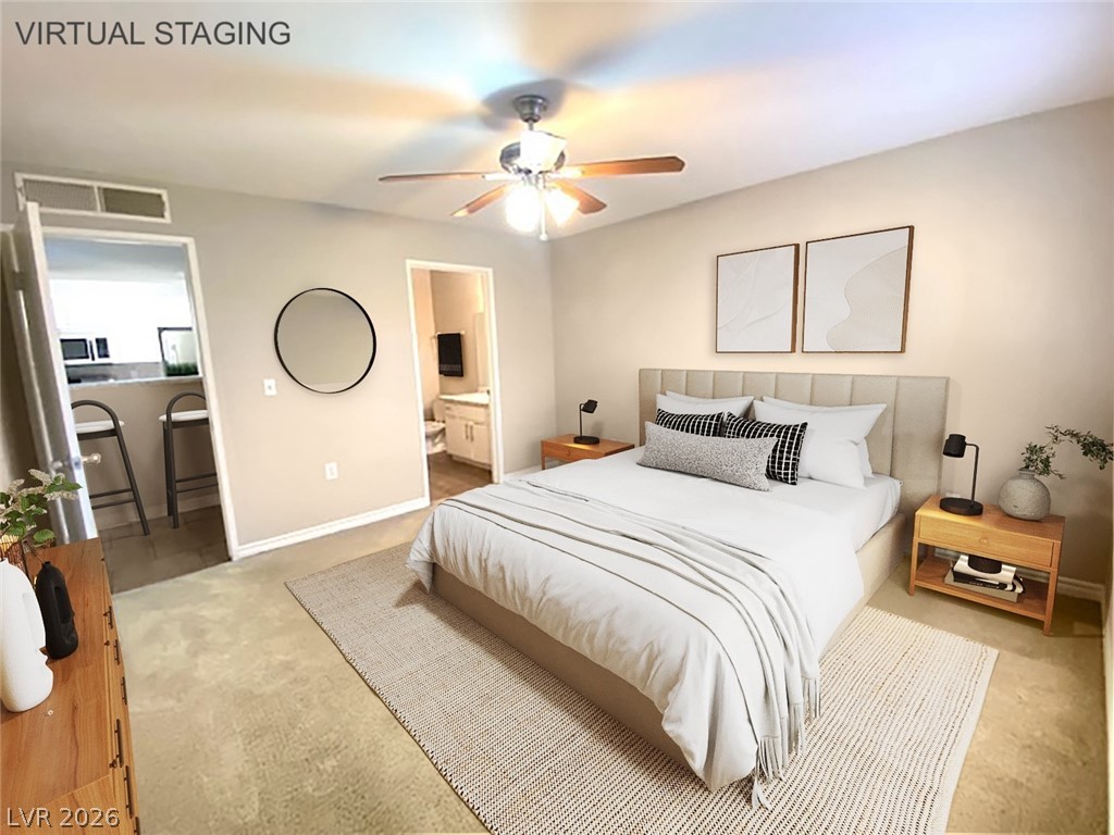 7885 West Flamingo Road, Unit 2162 Las Vegas, NV 89147 - Photo 10 of 32 Primary bed with ensuite bath