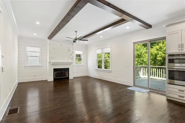 a fireplace with a vase on top of it