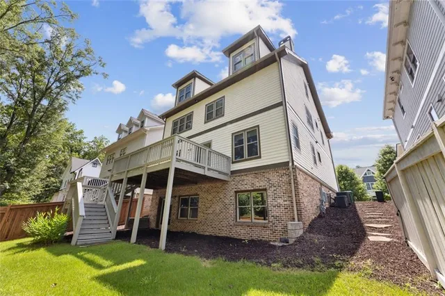 a view of a building with a potted plant