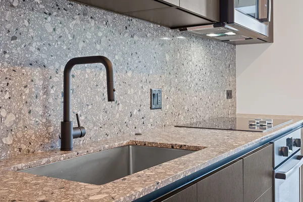 a close view of sink