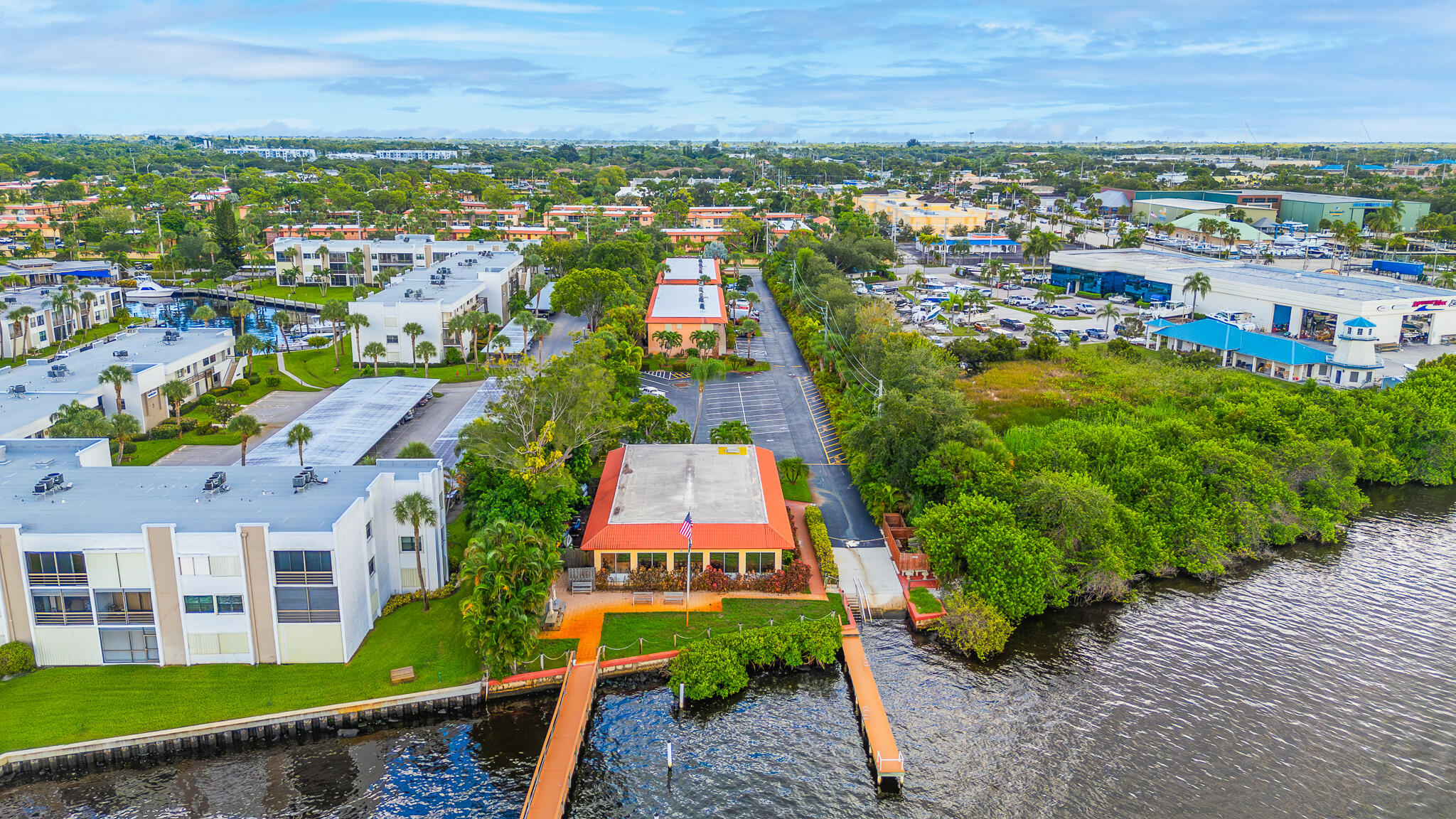 an aerial view of multiple house