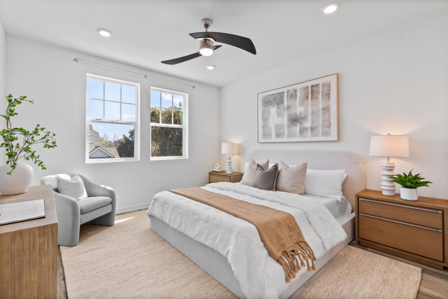 3908 Degree Lane Mountain View, CA 94043 - Photo 18 of 32 a bedroom with a bed and windows