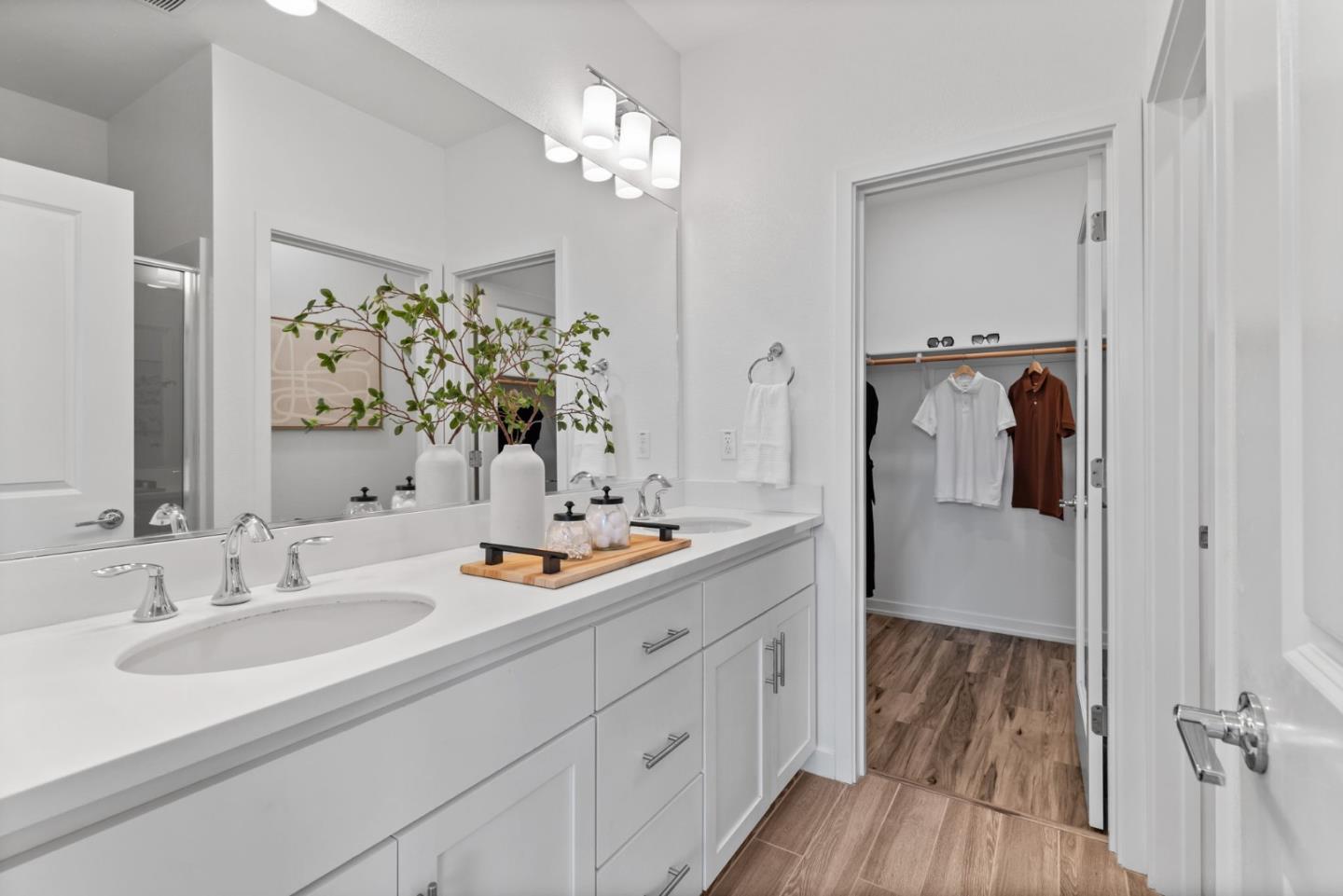 3908 Degree Lane Mountain View, CA 94043 - Photo 20 of 32 a en suite bathroom with double vanity sink and a mirror