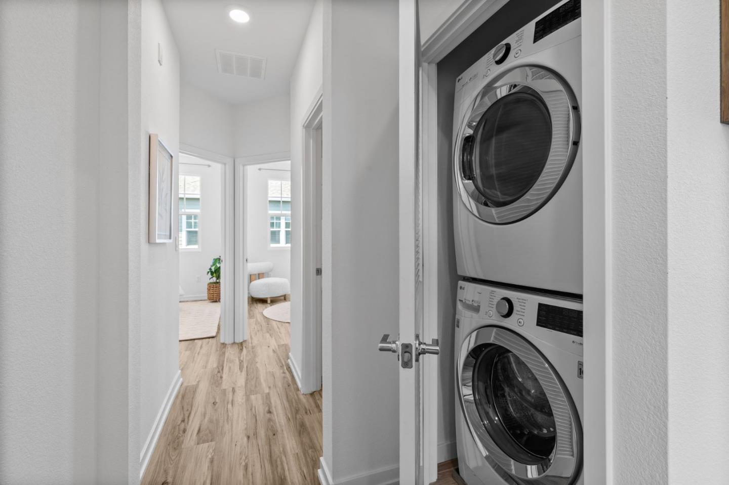 3908 Degree Lane Mountain View, CA 94043 - Photo 21 of 32 a view of a hallway with washer and dryer