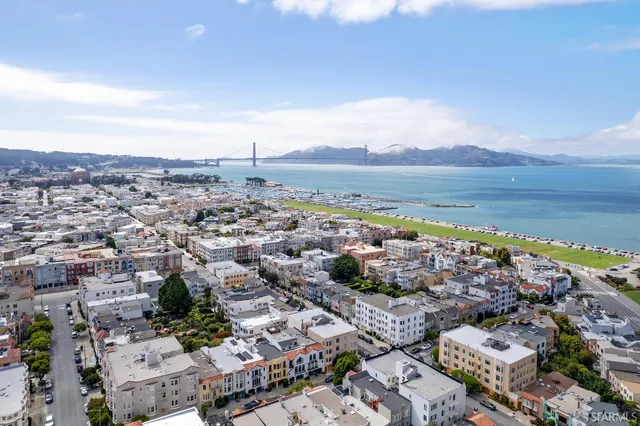 an aerial view of a city