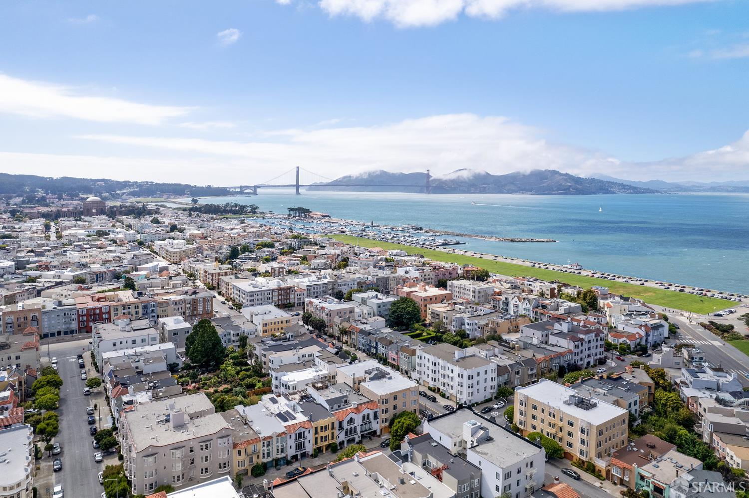 an aerial view of a city