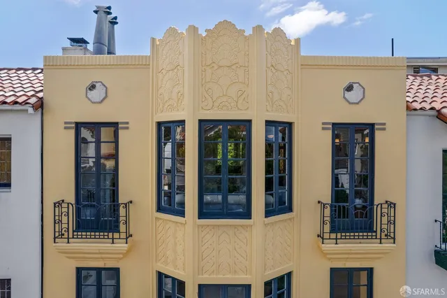 a view of a building with glass windows