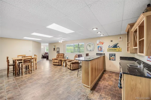 a kitchen with lots of counter top space