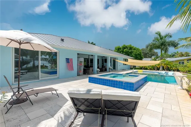 a view of a park with swings