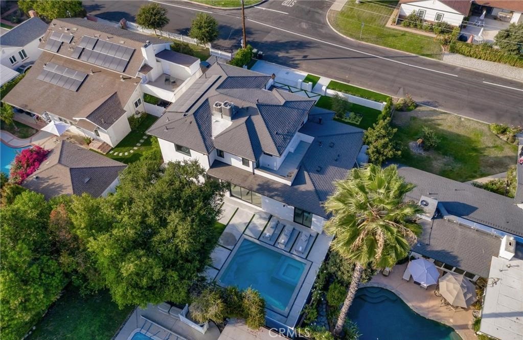 15926 Morrison Street Encino, CA 91436 - Photo 62 of 67 an aerial view of a house with a yard